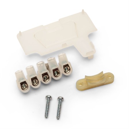 Strain relief with 5-pole terminal block